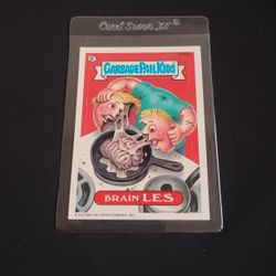 Old 1988 Garbage Pail Kids - Brain Les Sticker Card Topps 589b