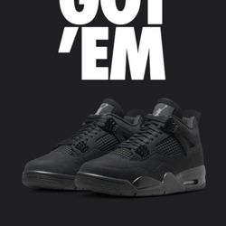 Jordan Black Cat 4s Size 10.5