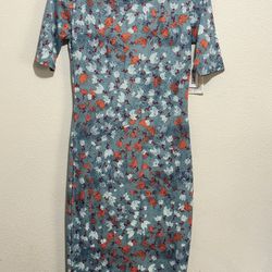 NEW Lularoe Julia pencil stretch floral dress blue orange red size XXS for  Sale in Albany, OR - OfferUp