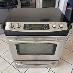 GE Electric Stove Sliding Stainless Steel
