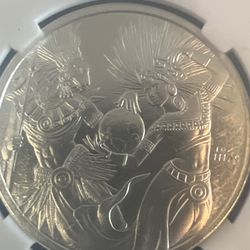1 oz Aztec Calendar .999 Silver Round: 