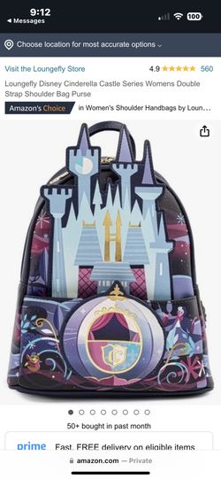 Loungefly Disney Cinderella Castle Series Womens Double Strap Shoulder Bag Purse