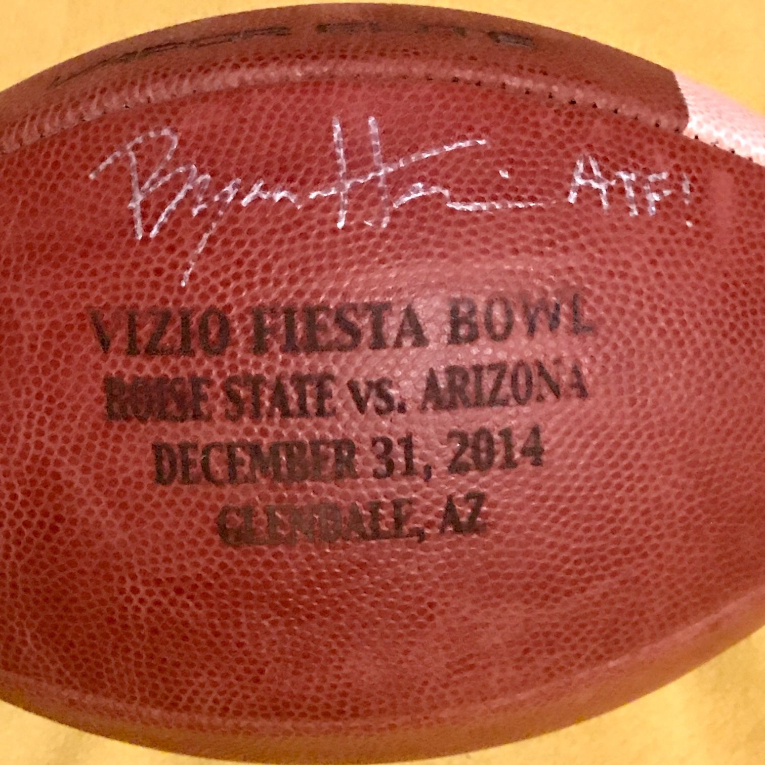 BSU Fiesta Bowl Game Ball Signed