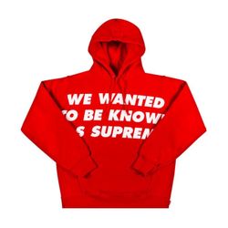 we want to be known as supreme red hoodie Large 