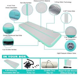 10FT 3.3FT Wide Inflatable Air Track Gymnastics Tumbling Mat with Electric Pump