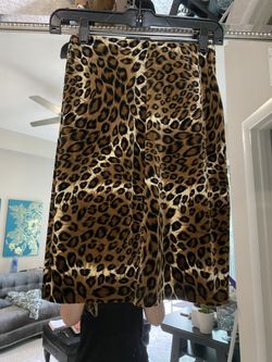 Brown and black velvet cheetah skirt small