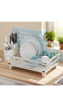 Dish Drying Rack (White,13''W x 17''L)(new)