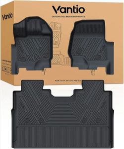 Vantio Floor Mats for Ford F150 2015–2027 SuperCrew – All Weather TPE Liners 3-Piece Set