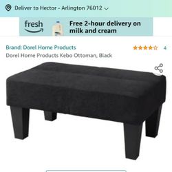 Dorel Home Products Kebo Ottoman, Black