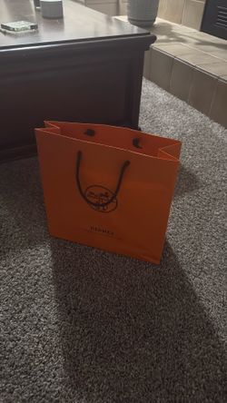 Hermès Médium  Orange Shopping Gift Bag – Authentic Store Bag