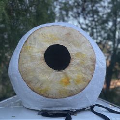 Homemade Papier Mache Giant Eyeball Costume Mask Halloween Prop
