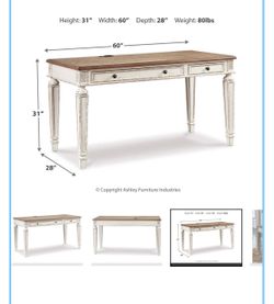 Ashleys Realyn 60" Home Office Desk with USB Charging