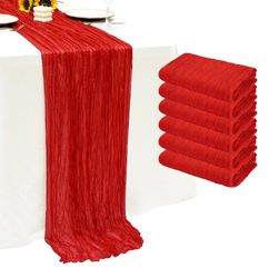 6Pack Red Cheesecloth Table Runner 20 X 120 Inch Gauze Table Runner