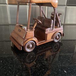 Beautiful Cherrywood Handmade Golf Cart with Clubs