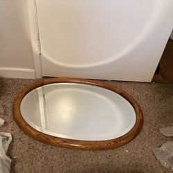 Nice 20/30 “Oval Shape Mirror Solid Wooden Frame