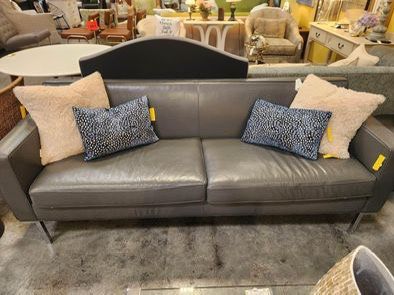 Grey American Leather Sofa 