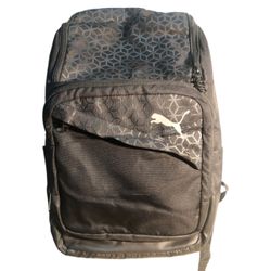 Puma Black Backpack with Geometric Print