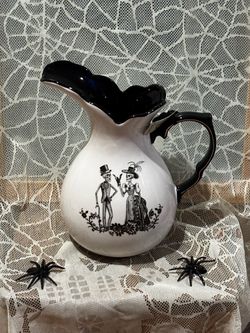 Skeleton Couple Ceramic Pitcher