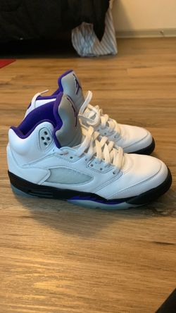 Air Jordan 5 White Purple Sneakers