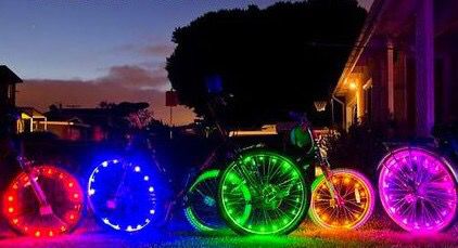 2-pack Bright/Colorful 20-LED Light-Up Bike Wheel Rim Light Christmas Gifts