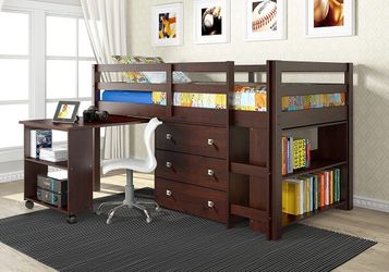 760-TCP Loft Bed (Cappuccino) Twin Same Day Delivery🚌$749😃