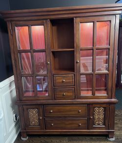 Ashley Dining Room Table (6 chairs) and China Hutch Cabinet
