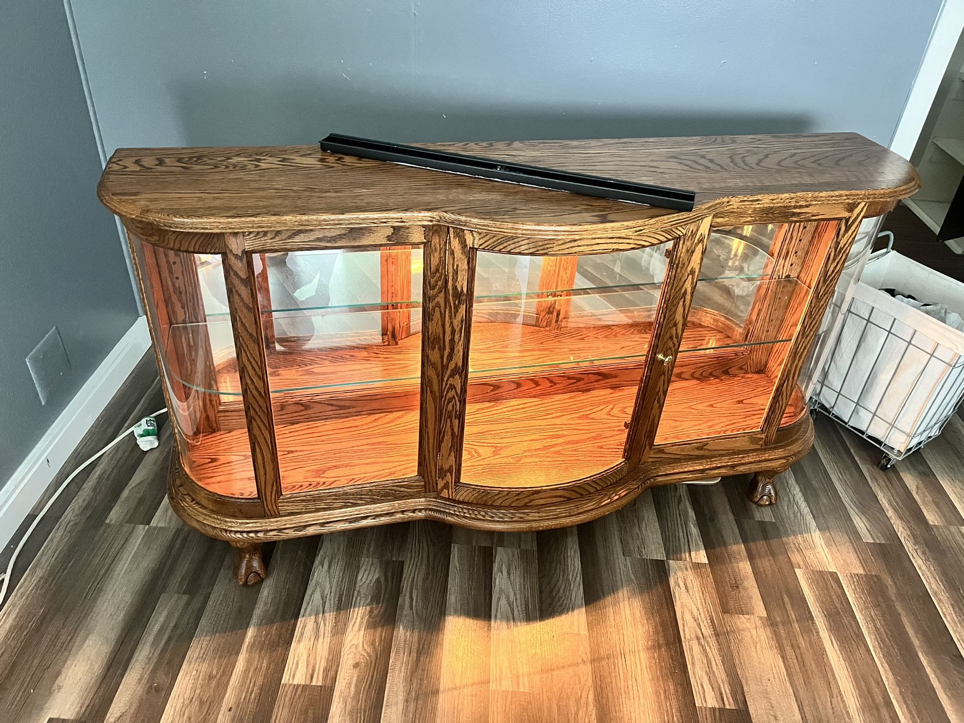 Wood Vintage Cabinet With Light Inside