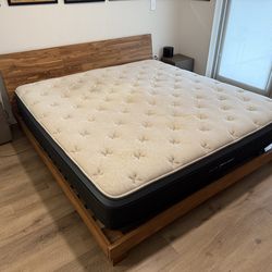 CB2 King Size Dondra Bed Frame AND Helix Twilight Luxe Mattress