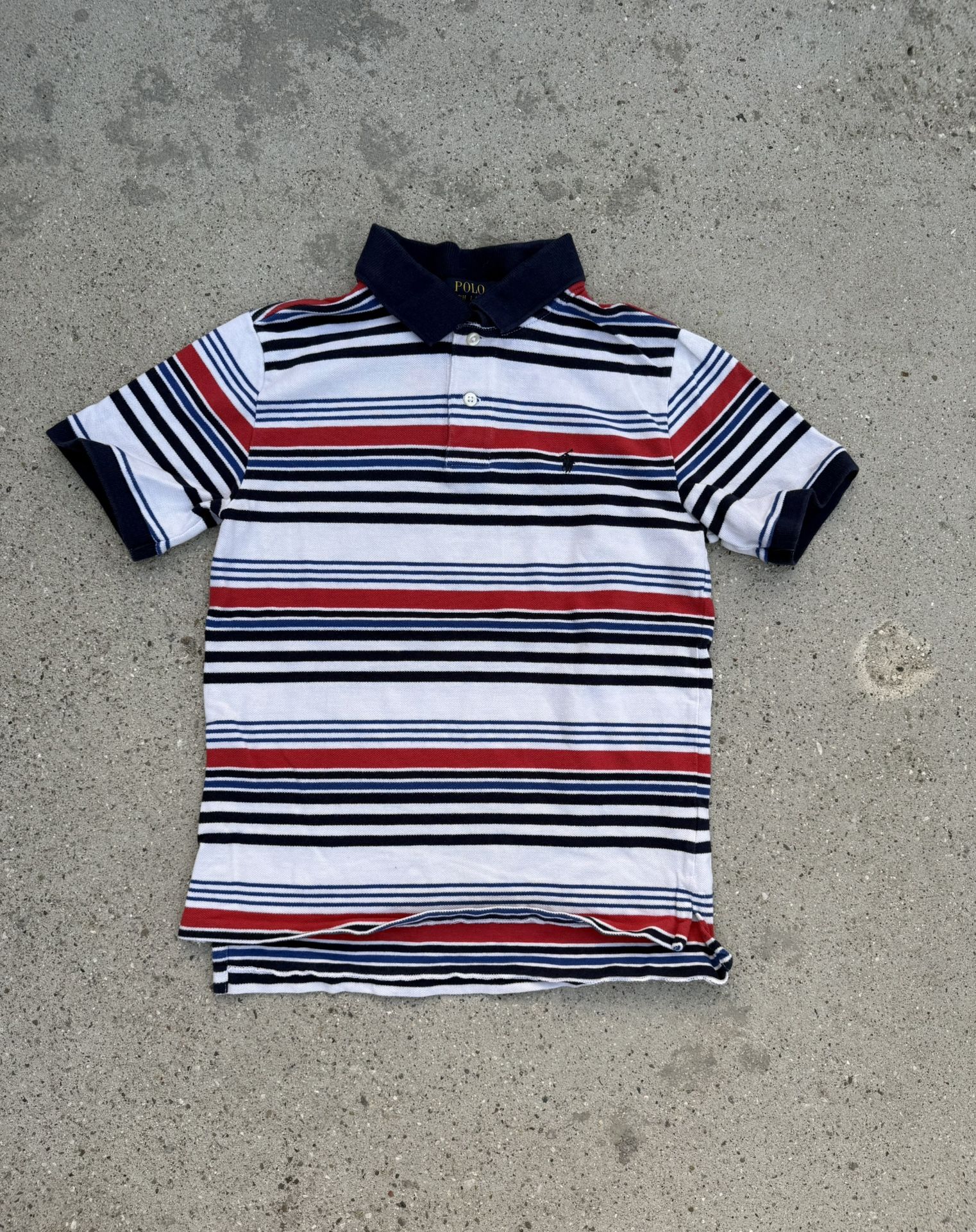 Polo Ralph Lauren striped polo shirt in red and blue size youth Large