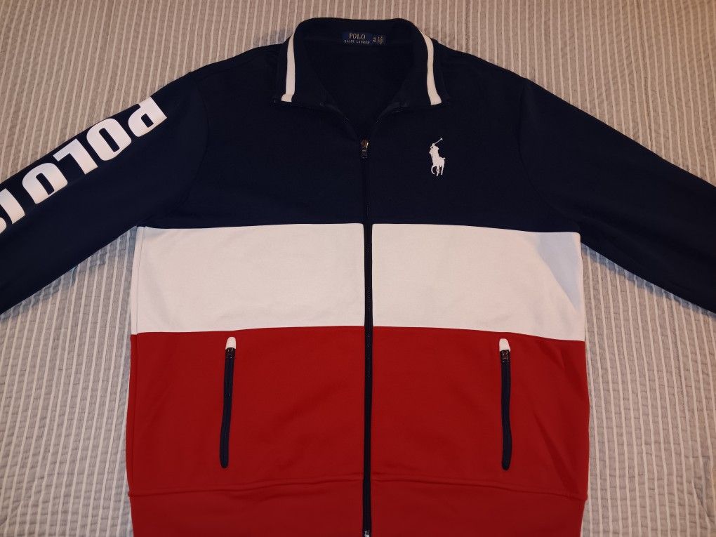 Mens XL POLO RALPH LAUREN USA FLAG 1967 PONY TRACK JACKET