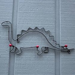 Kids Metal Dinosaur 3 Hooks Wall Hanger Holder