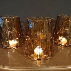 Rustic Mexican Style Amber Colored Glass Replacement Shades