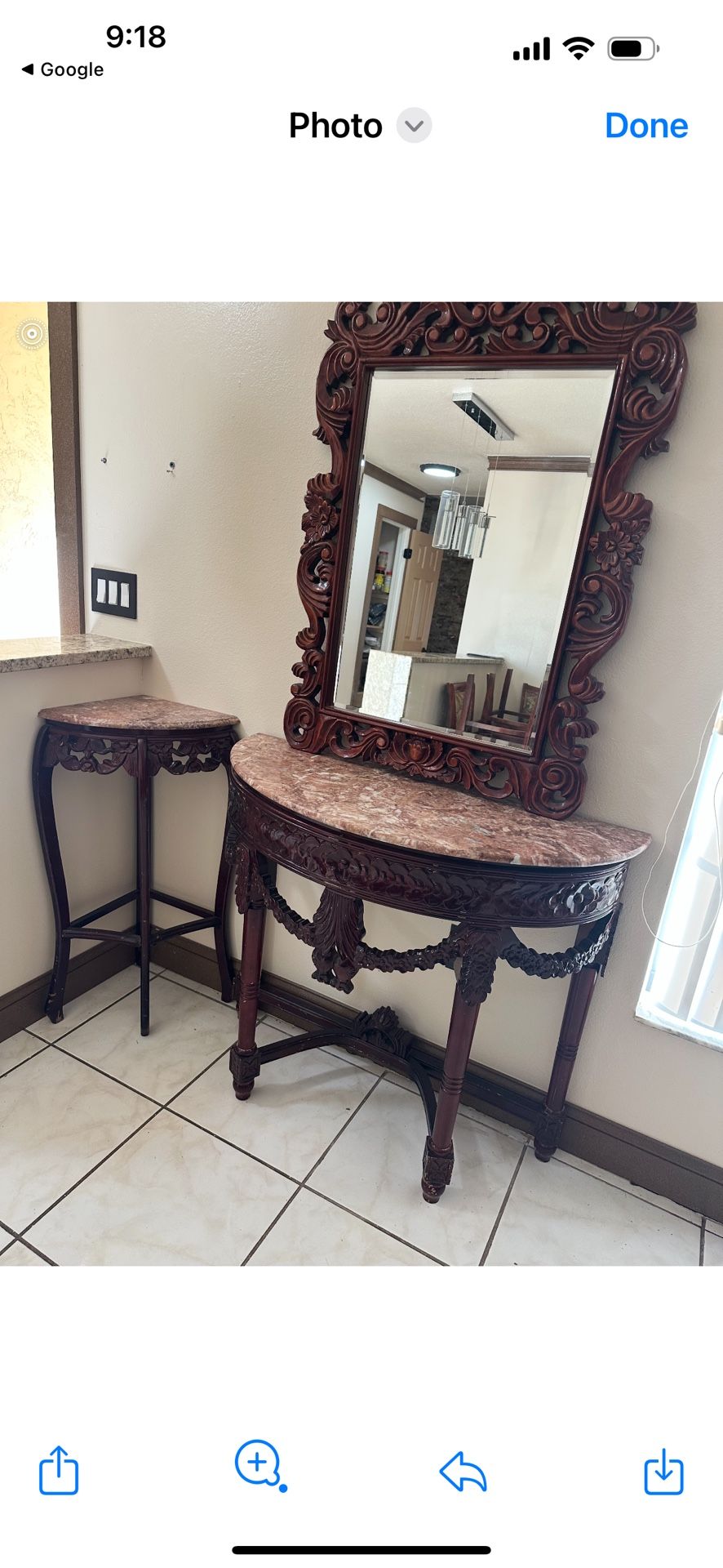 Console Table ,with Mirror and Corner Table