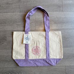 Trader Joe’s Large Pastel Lavender Canvas Tote Bag New