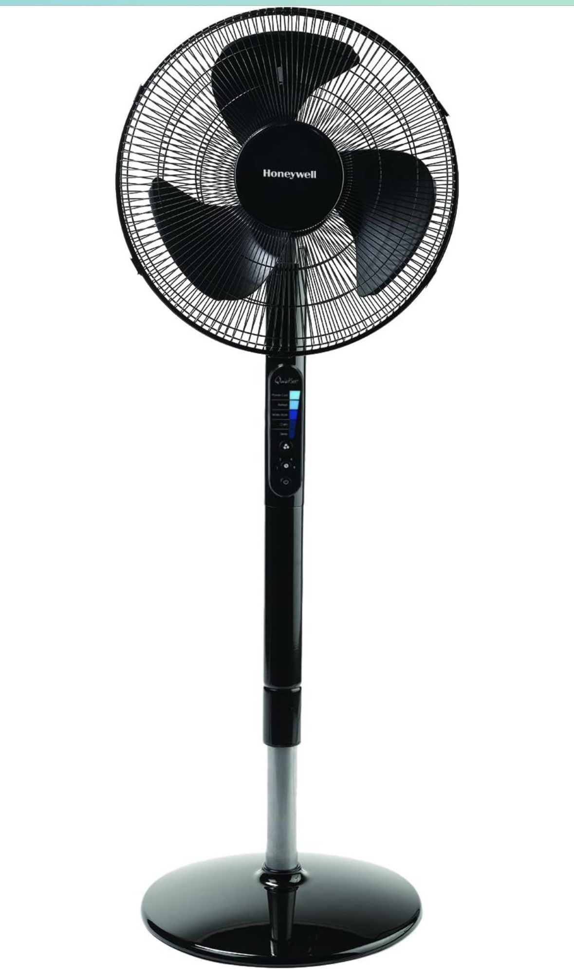 Honeywell HSF600B Advanced QuietSet 16” Whole Room Stand Fan, Black – Ultra Quiet Pedestal Fan with Remote Control, Oscillation and 5 Power Settings
