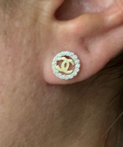 14K Solid Gold Earning For Wedding CUBIC ZIRCONIUM STONES