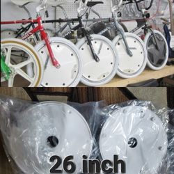 NEW Bicycle Bmx Oldschool Wheel Covers White 26"