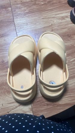 Cream EVA Foam Platform Sandals Size 7