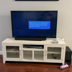 full living room set recliner sofa couch TV and Tv stand set ( sof from RC willey ) 