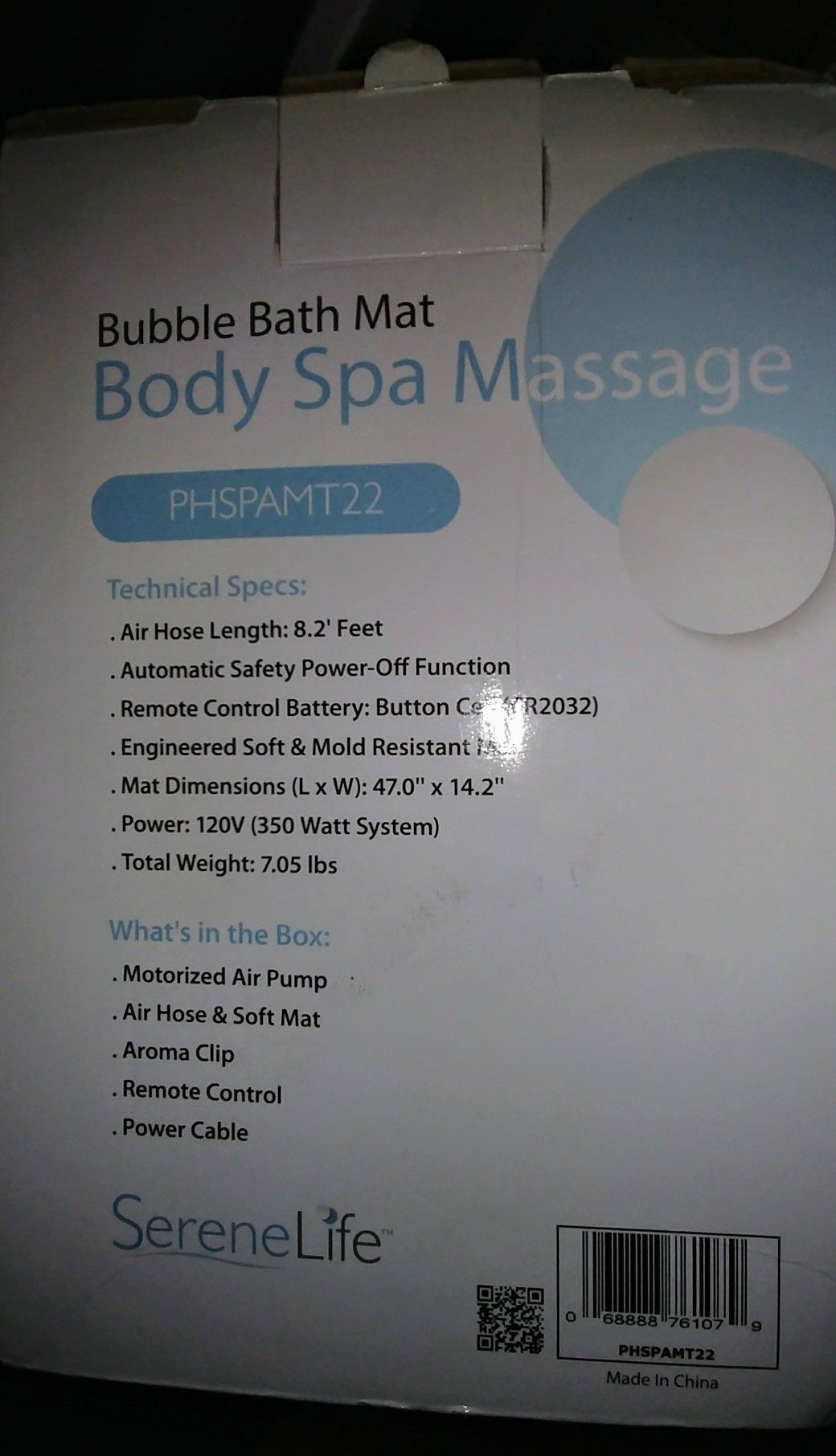 Serene Life PHSPAMT22 Bubble Bath Mat Body Spa Massage