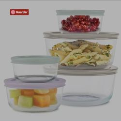 Pyrex Simply Store 10-Piece Glass Food Storage Set with Pastel Lids