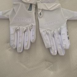 White Battle Football Gloves 