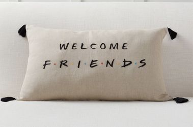 NEW: Pottery Barn “Welcome Friends” Decorative Pillow – New in Package