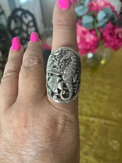 Artisan of Bali seahorse Sterling silver elongated ring