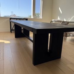 Modern Dark Wood Dining Table 