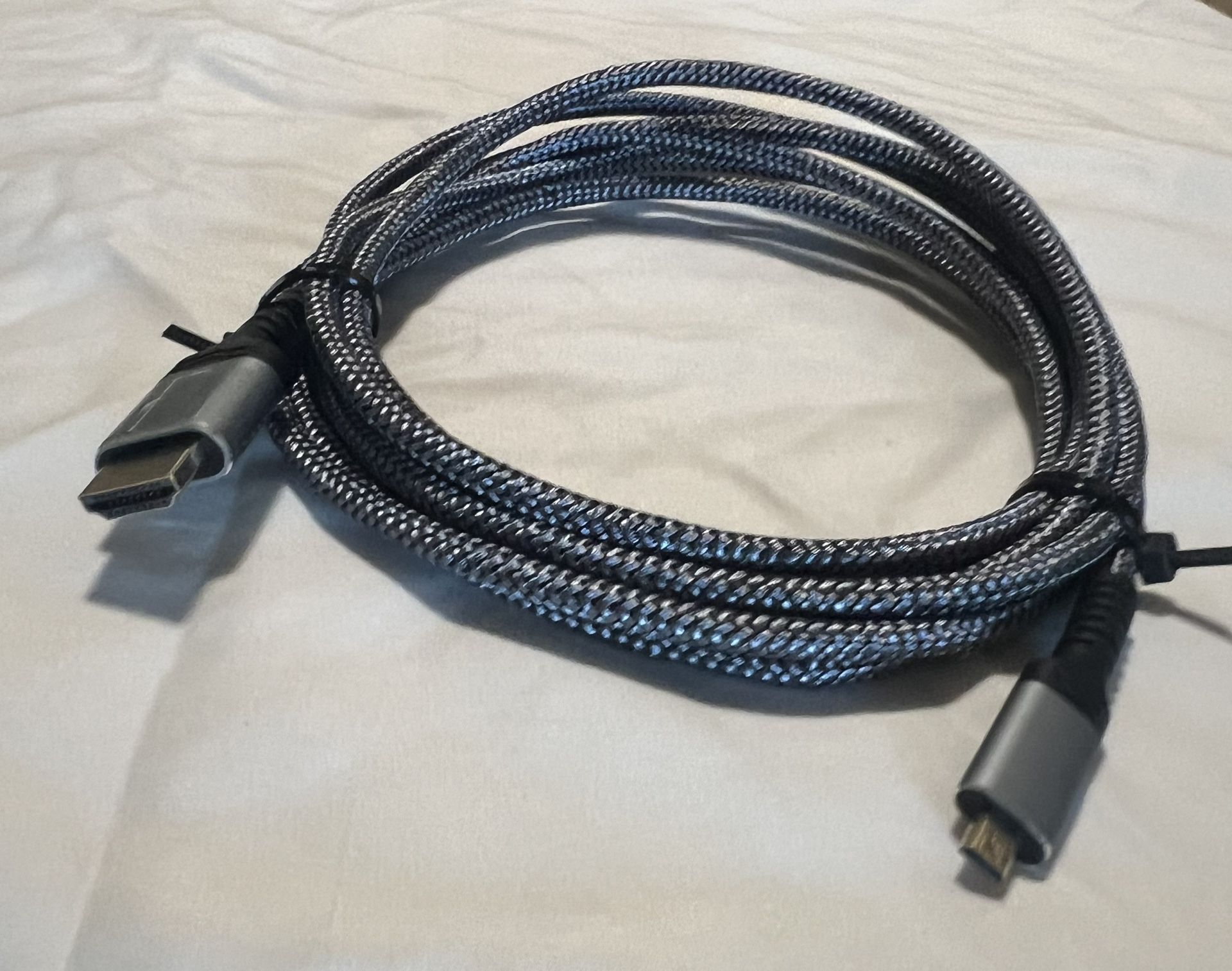 4K Micro HDMI to HDMI Male Cable Adapter, 4K@60Hz HDR Nylon Braid Cord for GoPro Hero, Zfc, RPi, A6000, A6300, Camera, Video Capture Card, Grey 6FT