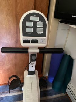 Sturdy recliner stationary bike. Works great. Name brand is Vision Fitness the R2000 series.