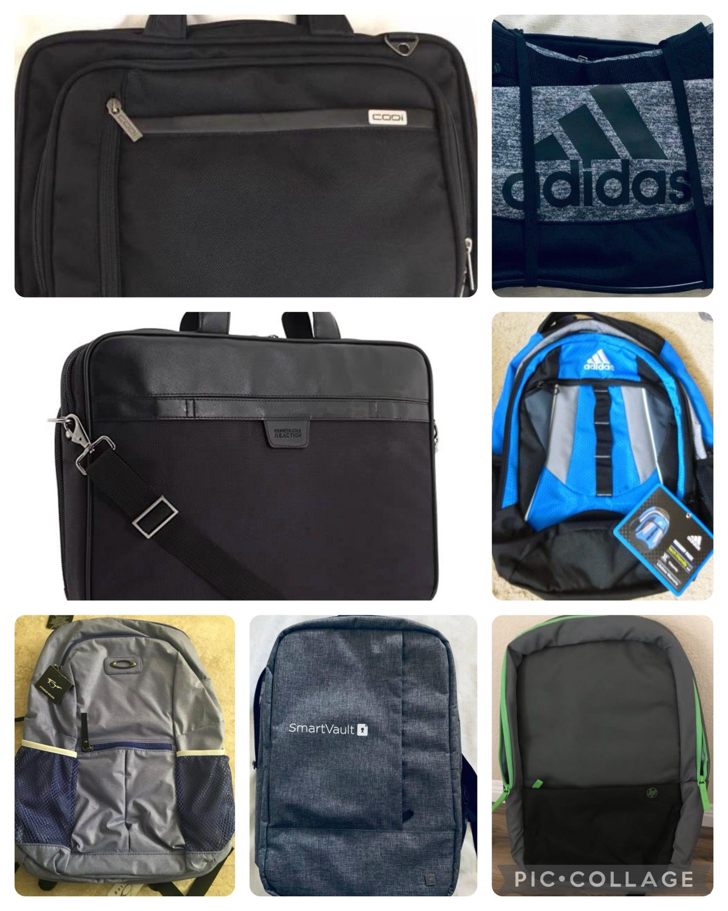 New ! Adidas / Oakley/ HP/ CODI Duo / Kenneth Cole/Messenger/Laptop Backpack Bag