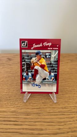 Donruss Jonah Tong Autographed Baseball Card