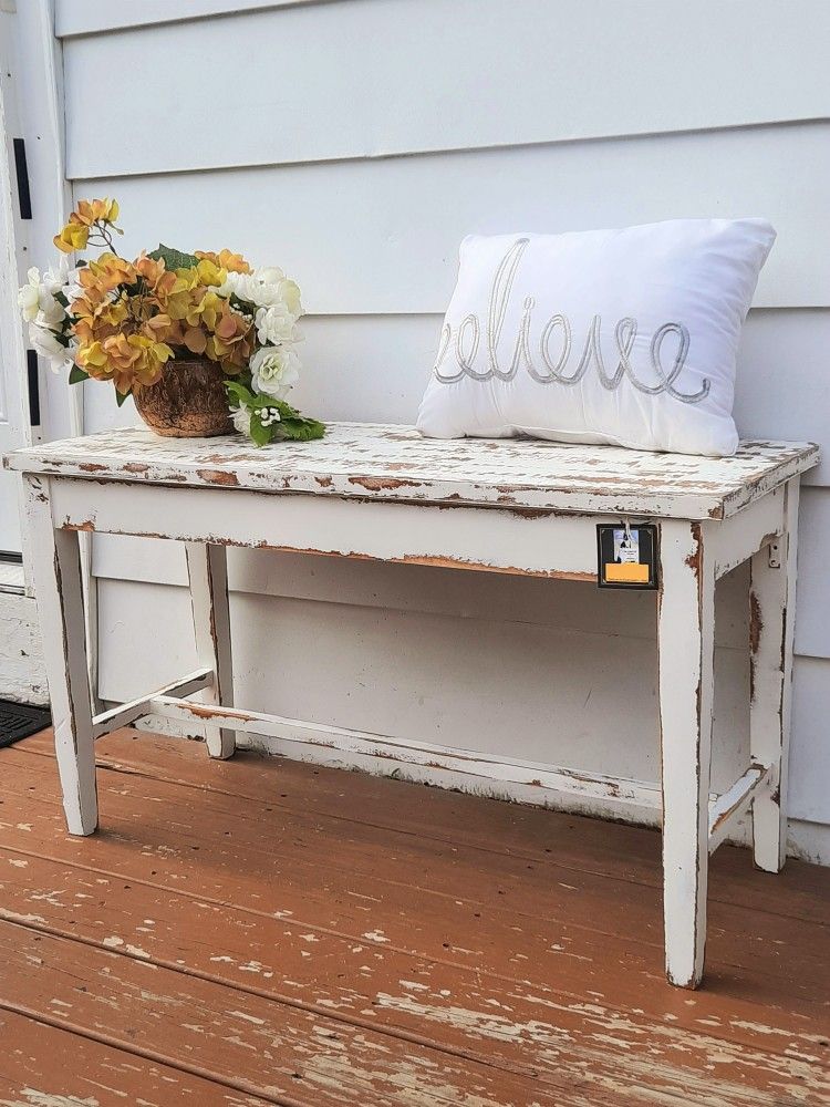 Gorgeous Chippy Vintage Farmhouse Bench/Coffee Table/Console Table/Table